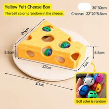 Cat Self-Entertainment Cheese Box Puzzle Maze Ball With Bell Ball, Tumbler Pet Toy For Energy Consumption - Multicolor - View 11