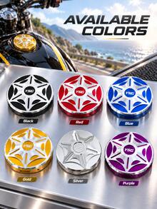 1pc Universal CNC Aluminum Alloy Motorcycle Fuel Tank Cap Decorative Cover, 6.5cm Round Brushed Metal Ysg Tank Cap Trim Ring, Motorcycle Gas Tank Cap Decor, Motorcycle Scooter Fuel Tank Styling Modification Accessory, 6 Colors - A - View 10