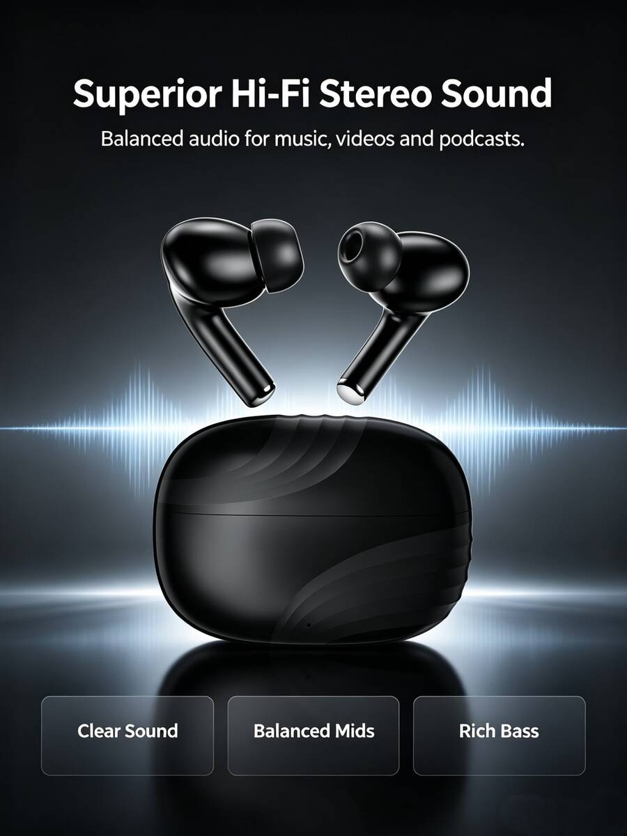 In-Ear Bluetooth Earbuds, Stable Bluetooth 5.4 Wireless Connection, Long Battery Life, Ergonomic Design For Comfortable Wear, Hi-Fi Sound Quality, Suitable For Subway, Office And Commuting - Multicolor - View 1