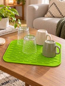 1PC Dish And Cup Drainage Mat, Kitchen Silicone Heat Resistant Pot Mat, Non Slip Mat, Kitchen Dining Table Anti Scalding Mat, Fruit Plate And Tableware Mat, Kitchen Small Tools - Multicolor - View 12