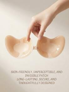 Xeetee Reusable Silicone Adhesive Lift Bra, Strapless Cleavage Enhancing Bra For Women & Girls, Invisible Sticky Bra - Coffee Brown - View 5