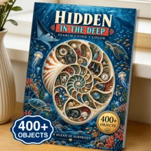 400+ Hidden Objects, Embark On Deep Sea Search And Coloring Adventure | Explore Spiral Shells, Sea Turtles, Corals And Mysterious Ocean Treasures, Discover And Color As You Go, Enjoy Screen-Free Fun Activities And Observation Focus Practice, Suitable For Home Leisure, Travel Entertainment, Family Interaction And Painting Gifts - E - View 9