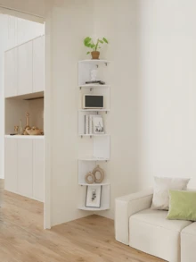 Floating Corner Shelves Wall Mounted, Multi-Tier Sector Wall Display Rack, Modern Minimalist Corner Storage Shelf For Bedroom Living Room Decor - Multicolor - View 9