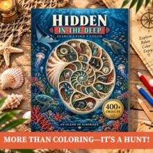 400+ Hidden Objects, Embark On Deep Sea Search And Coloring Adventure | Explore Spiral Shells, Sea Turtles, Corals And Mysterious Ocean Treasures, Discover And Color As You Go, Enjoy Screen-Free Fun Activities And Observation Focus Practice, Suitable For Home Leisure, Travel Entertainment, Family Interaction And Painting Gifts - E - View 10
