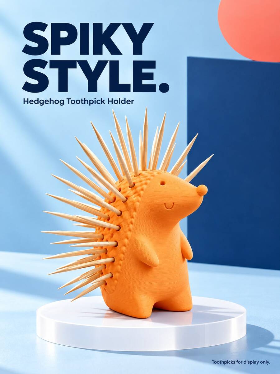 Toothpick Holder, Hedgehog Toothpick Storage Stand, Cute Animal Tabletop Organizer With Individual Slots For Home Kitchen, Dining Room, Cafe And Office Desk, Decorative Ornament And Housewarming Gift - Multicolor - View 1