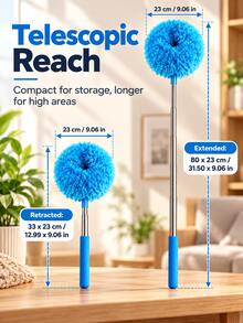 Household Dusting Duster, Extendable Ceiling Fan Duster, Ceiling Dusting Mop, Feather Duster, Detachable Brush Head For Easy Cleaning, Suitable For Deep Dusting In Homes And Rvs, Essential For The Winter Season, Cyber ​​Monday Special Offer. - Multicolor - View 4