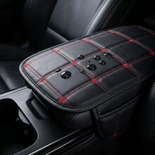 1pc PU Leather Car Armrest Pad, Central Multi-Function Armrest Pad, Classic Plaid Style, With Side Storage Pocket, Suitable For Most Car Models, Protects Center Console, Enhances Interior Aesthetics - Plaid Armrest Cover - View 5