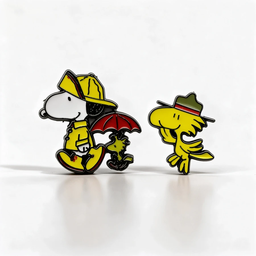 مجموعة 2 قطعة من شارات Snoopy المطلية بالمينا، غير متكررة، خفيفة الوزن وقوية، دبابيس ياقة مناسبة للحقيبة والجاكيت والقبعة، هدية مثالية لعيد الميلاد والكريسماس للأصدقاء - متعدد الألوان - مشاهدة 1