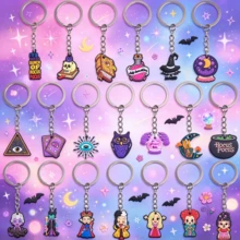 Disney Witch Magic Theme PVC Soft Rubber Keychain, Halloween Pendant, Backpack Bag Charm, Party Favor - One Size Fits All - View 2