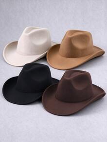 1pc Y2K Style Unisex Solid Color Jazz Hat, Outdoor Sun Hat, Suitable For Men, Applicable For Outdoor Sports, Sun Protection And Daily Commute - A - View 2