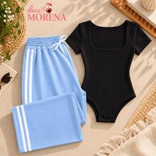 Calça azul body Preto