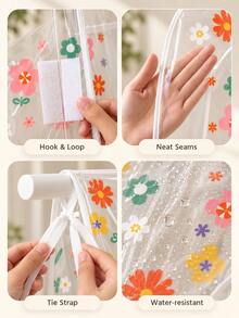 New Sunflower Pattern Dust Cover, Moisture-Proof Waterproof Visible Thickened Floor Standing Clothes Rack Garment Dust Cover - Multicolor - View 3