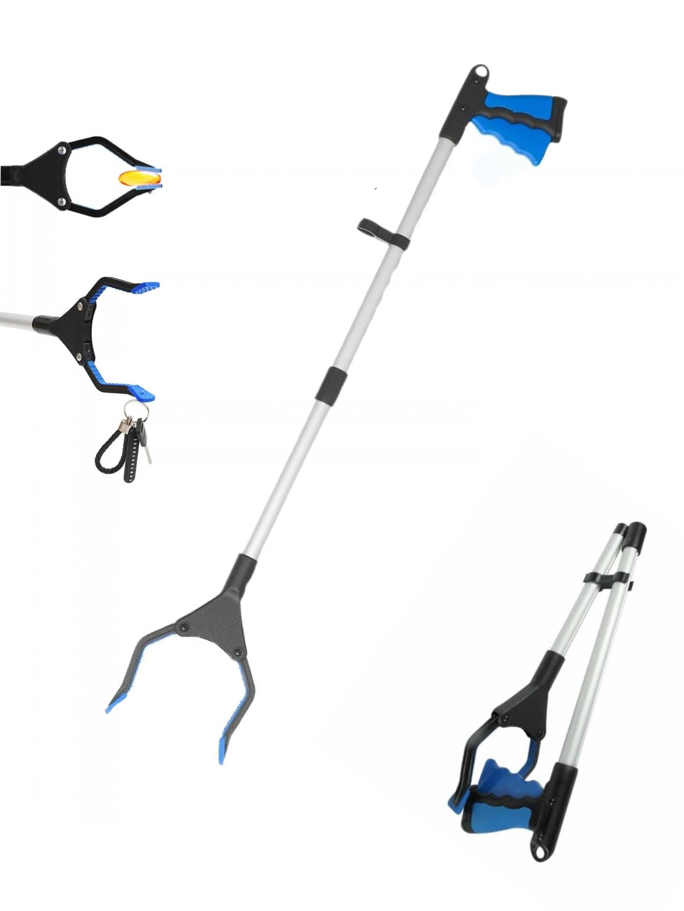 32 Inch GrabRunner Foldable Reach Grabber, Strong Magnetic Tip, Suitable For Elderly, Disabled, Post-Surgery Recovery (Blue) - Multicolor - View 1