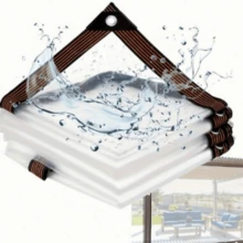 1-Pack Heavy Duty Clear Vinyl Tarp - Waterproof Windproof, With Extra Grommets And Ropes, For Outdoor Use - Perfect For Patios, Porch Awnings, Plant Covers, And Camping - B - View 10