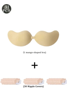 1pc Mango Shaped Halter Bra, Breathable, Effective Shaping, Comfortable Fit, Versatile For Daily Wear - Multicolor - View 9