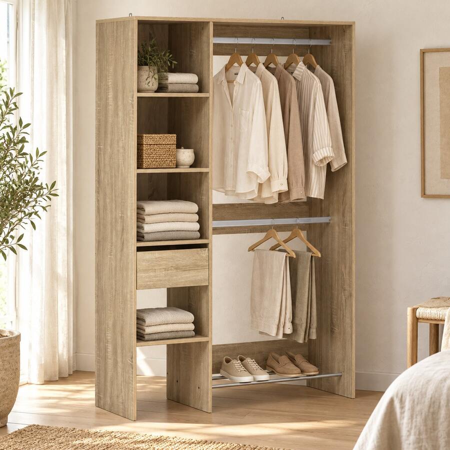 Atmosphera Closet natural 2 barras Dika - Natural - Ver 1