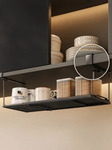 No-Drill Hanging Installation, Tool-Free, Stable & Anti-Slip. Breathable Mesh Expands Cabinet Space. Layered Storage For Clothes, Cups, Bowls And Shoes, Utilizing Idle Space For Multi-Scene Home Use. - Multicolor - View 2
