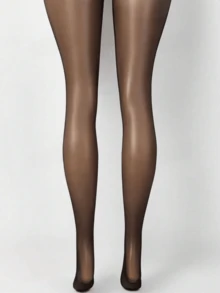 1pair Sexy Open-Crotch Stockings, Women's Full-Body Tights, Alluring And Seductive Socks - Black - View 2
