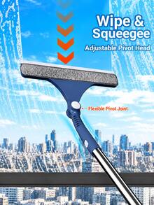 1pc 2-In-1 Extendable Glass Window Squeegee, Bathroom Shower Double-Sided Sponge Scraper With Long Handle Cleaner, Suitable For High Windows, Mirrors, Car Windshield, Streak-Free Water Removal - Multiple Styles and Colors - View 9