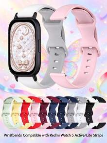 أساور معصم متوافقة مع Redmi Watch 5 Lite Band/ Watch 5 Active، أحزمة ساعة ذكية من السيليكون الناعم، بديلة، 22 مم، سريعة الفك - 22mm - مشاهدة 1