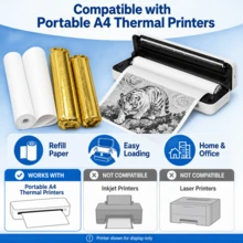 A4 Thermal Sensitive Printing Paper Roll, Thickened Quick-Drying Inkless Paper For Portable Printers, Christmas Retail Receipts, Halloween Event Coupons, Business Invoices, Office & Retail Labels, Compatible Refill Paper Only - View 6