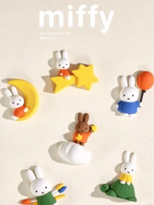 Officially Licensed Miffy Refrigerator Magnet Blind Box, Bunny Character PVC Collectible Magnetic Figure, Kawaii Fridge Magnet, Random 1PC Surprise With Secret Edition Chance, Novelty Character Ornament For Refrigerator, Locker & Magnetic Surfaces - Multicolor - View 1