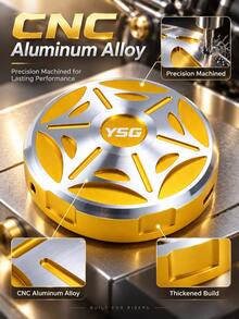 1pc Universal CNC Aluminum Alloy Motorcycle Fuel Tank Cap Decorative Cover, 6.5cm Round Brushed Metal Ysg Tank Cap Trim Ring, Motorcycle Gas Tank Cap Decor, Motorcycle Scooter Fuel Tank Styling Modification Accessory, 6 Colors - A - View 8