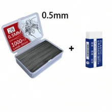 Multi-Size 2B Automatic Pencil Lead Refills, 0.5/0.7/0.9/1.3/2.0mm Optional, Large Capacity Bulk Pack (1000/500/250pcs 90mm Leads) With 1 Rainbow Eraser, Break-Resistant Graphite Refills, Affordable Stationery Set For Students, Artists & Office Use - Multiple Styles - View 11
