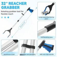 32 Inch GrabRunner Foldable Reach Grabber, Strong Magnetic Tip, Suitable For Elderly, Disabled, Post-Surgery Recovery (Blue) - Multicolor - View 5