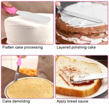 3pcs Stainless Steel Cake Cream Scraper, Frosting Scraper, Cake Decoration Cream Scraper Set, Used For Cake Decoration, Kitchen Supplies, Kitchen Accessories, Best Gift - View 6