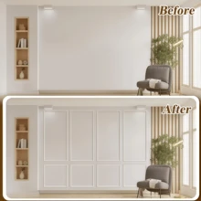 1pc Self Adhesive Embossed Soft Trim Strip, Peel And Stick Decorative Molding For Home Interior Wall Cabinet And Door Frame Deco, No Drill Easy Apply, Cuttable For Custom Interior Decor Use - A - View 6