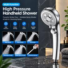 1 cái vòi sen cầm tay áp suất cao 5 chế độ kèm chức năng súng xịt vệ sinh, vòi sen tắm bọt khí nano siêu nhỏ, phụ kiện phòng tắm - không cần dùng điện - mảnh-1pc - Xem 2