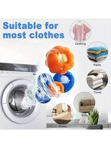 10pcs/5pcs Reusable Pet Hair Remover Balls - Clothing And Washing Machine Hair Catcher, Automatic Hair Filter With Blue And Orange Design, Cat Hair And Fur Filter, Active Hair Catcher - Lint Remover - View 2