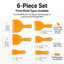 6pcs Multi-Size Plastic Scraper Tool Set, Rigid Non-Bending Putty Knife ...
