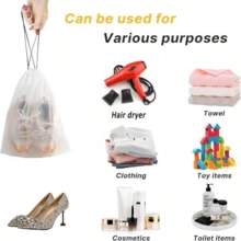 Transparent Waterproof Shoe Bag For Travel, Reusable Drawstring Shoe Storage Bag, Suitable For Luggage, Gym, Vacation - Unisex Travel Essential, Travel Bag, Home Decor, Desk Drawer Organizer Bag - View 10