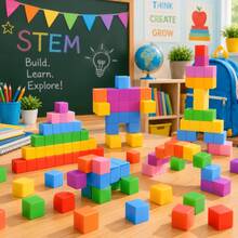 2.5cm Solid Color Magnetic Cube Building Blocks Set, Candy Color Children's Magnetic Square Construction Toys, Creative Learning Gift For Classroom, Educational Magnetic Toys For Boys And Girls, Random Color - Multicolor - View 5