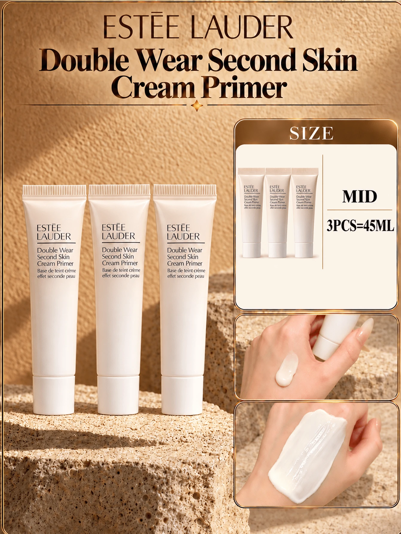 Estée Lauder DW Long-Wear Primer, 5ml/3pcs Sample, Long-Lasting And Seamless Finish, Natural Brightening, Improves Dullness And Uneven Texture, Suitable For All Skin Types