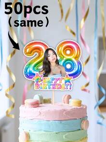 Hiasan Cupcake Foto Personalisasi, Dekorasi Kue Ulang Tahun Wajah Kustom dengan Angka Usia, Tusuk Hiasan Pesta Selamat Ulang Tahun, Sisipan Cupcake Gaya Kolase Retro Vintage, Dekorasi Kue Foto Kustom untuk Perayaan Ulang Tahun, Dekorasi Meja Makanan Penutup, Perlengkapan Pesta - MultiWarna - View 18