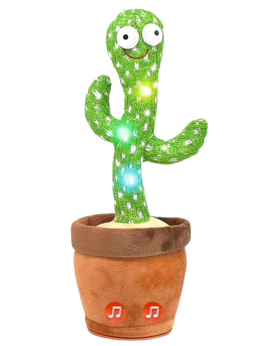 1 buah Kaktus Menari, Bunga Ajaib, Rekaman Berulang, Boneka Bercahaya, Boneka Plush Kreatif dengan Tubuh yang Dapat Diputar, Bernyanyi, Mainan Lelucon Penghilang Stres untuk Remaja - MultiWarna - View 1