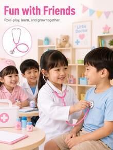 Children's Stethoscope Toy, Doctor Role Play Prop, Realistic Metal Head, Educational Doctor Role Play Stethoscope, Designed For Small Hands, Multiple Colors Available, Inspires Imagination, Educational Toy For Boys And Girls - Multicolor - View 7