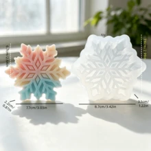 Resin Silicone Mold, Snowflake Shaped Candle Silicone Mold, Christmas Snowflake Texture Element Design, Multi-Purpose Pouring Mold For Scented Candles, Handmade Soap, Epoxy Resin Plaster, Easy Demolding DIY Handmade Mold - A-White - View 9