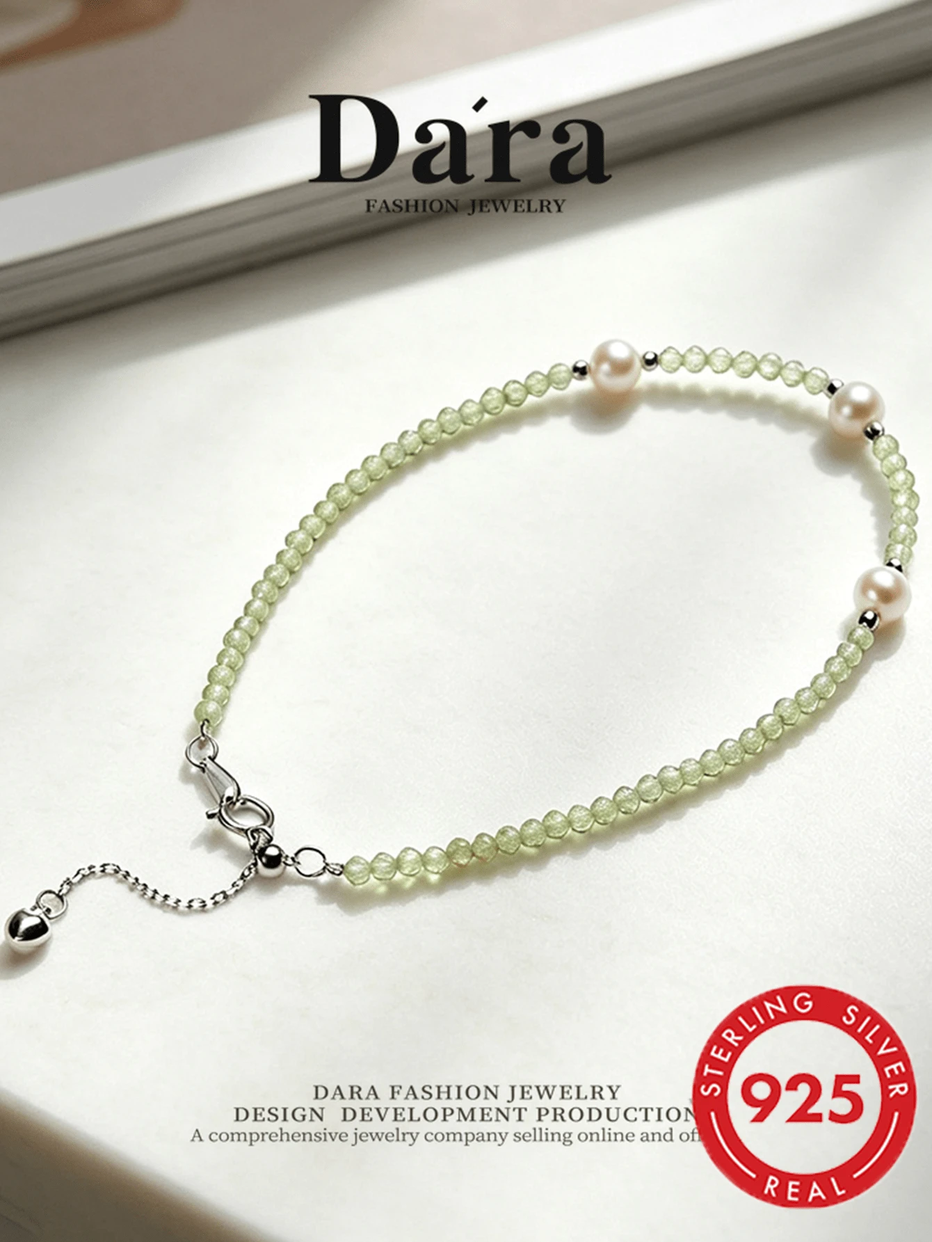 DARA S925 Sterling Silver Freshwater Pearl Bracelet, 4-5mm White Beads, Fresh Fairy Style, Lively And Versatile For Daily Wear