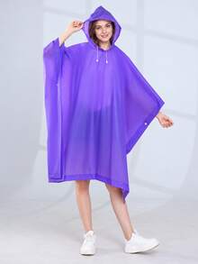 EVA Hooded Rain Poncho - Lightweight Reusable Rain Gear For Women; Suitable For Outdoor Hiking, Travel And Camping; Portable Emergency Rain Protection Equipment, Keep You Dry - Multicolor - View 9
