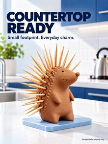 Toothpick Holder Hedgehog Toothpick Storage Rack Cute Animal Desktop Organizer With Independent Slots Suitable For Home Kitchen, Restaurant, Cafe And Office Desk Decorative Ornament Housewarming Gift - Multicolor - View 1