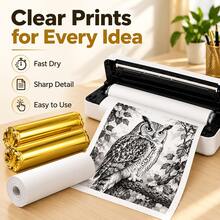 A4 Thermal Sensitive Printing Paper Roll, Thickened Quick-Drying Inkless Paper For Portable Printers, Christmas Retail Receipts, Halloween Event Coupons, Business Invoices, Office & Retail Labels, Compatible Refill Paper Only - View 10