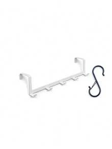 2/1pc Over-The-Door Hook Rack, No-Drill Door Hanger, 5-Hook Iron Clothes Rack, No-Trace Clothing Hook, Bedroom Bathroom Door Storage Hook, Door Rack, Home Decor - Multicolor - View 9