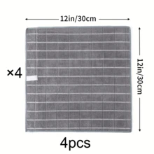 4-8 Square Kitchen Cleaning Cloths - Soft, Super Absorbent And Lint Free - High Performance -1200 Washes, Super Absorbent Ultra-Fine Fiber Cloth Woven For Grid And Solid Color Cleaning - Car Wash Cloth - A-30cm*30cm - View 11