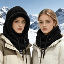 1/2PCS Women's Winter Fleece Lined Cold Proof Headband Hat, Warm Winter Fluffy Beret Hat, Elastic Drawstring Closure, Lightweight And Warm, Solid Color Pullover Style And Elastic Drawstring Closure, Cozy Cold Weather Accessory For Outdoor Activities - Multicolor - View 8
