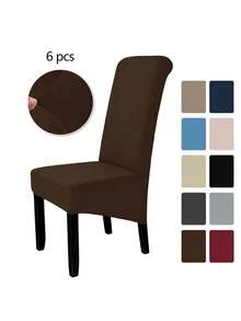 XL Milk Silk Dining Chair Cover/Elastic Dining Chair Cover, XL/Large Size Removable Washable Soft Extra Large Dining Chair Cover, Suitable For Kitchen, Hotel, Dining Table, Banquet - Multicolor - View 15