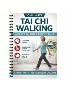 1pc 28-Day Tai Chi Walking Weight Loss Plan: Only 10 Minutes Daily, Original English Version With Simplified Action Illustrations + Diet Plan Record Sheet, Suitable For Seniors And Beginners, Senior Chair Exercises - Multicolor - View 4